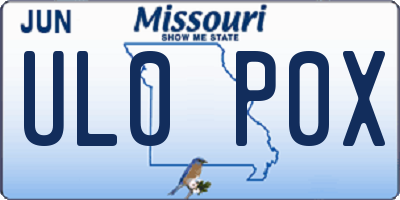 MO license plate UL0P0X