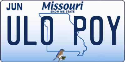 MO license plate UL0P0Y