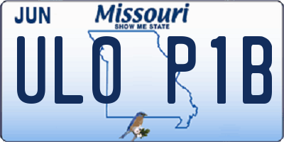 MO license plate UL0P1B