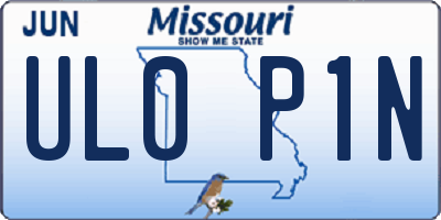 MO license plate UL0P1N
