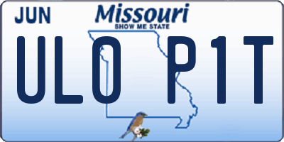 MO license plate UL0P1T