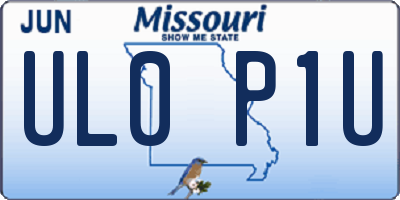 MO license plate UL0P1U