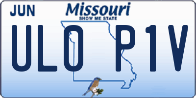 MO license plate UL0P1V