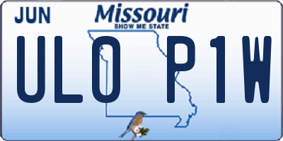 MO license plate UL0P1W