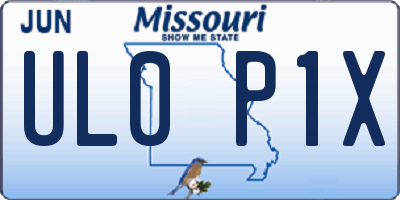 MO license plate UL0P1X
