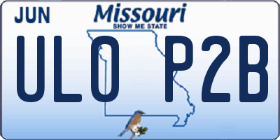 MO license plate UL0P2B