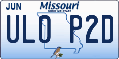 MO license plate UL0P2D