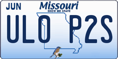 MO license plate UL0P2S
