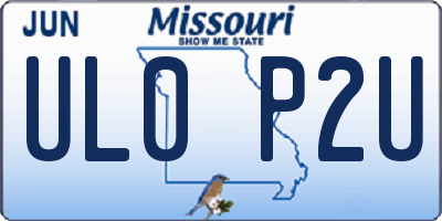 MO license plate UL0P2U