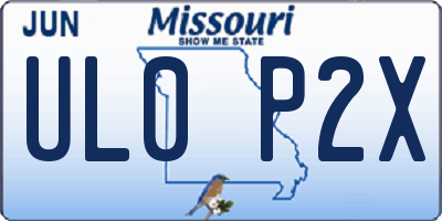 MO license plate UL0P2X