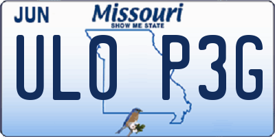 MO license plate UL0P3G