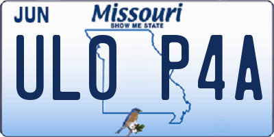 MO license plate UL0P4A