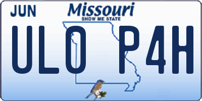MO license plate UL0P4H
