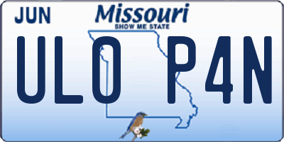 MO license plate UL0P4N