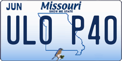 MO license plate UL0P4O