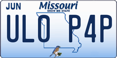 MO license plate UL0P4P