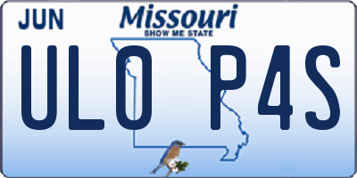 MO license plate UL0P4S