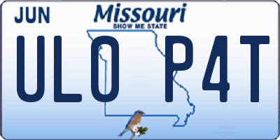 MO license plate UL0P4T