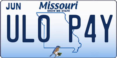 MO license plate UL0P4Y