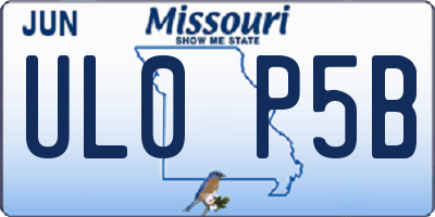 MO license plate UL0P5B