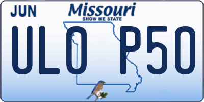 MO license plate UL0P5O