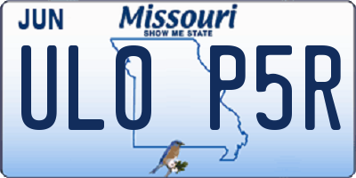 MO license plate UL0P5R