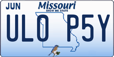 MO license plate UL0P5Y