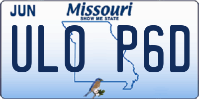 MO license plate UL0P6D