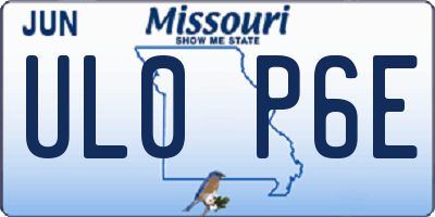 MO license plate UL0P6E