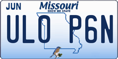 MO license plate UL0P6N