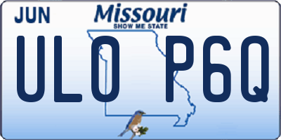 MO license plate UL0P6Q