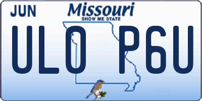 MO license plate UL0P6U