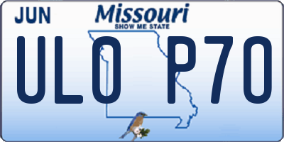 MO license plate UL0P7O