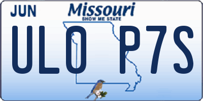 MO license plate UL0P7S