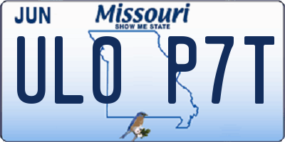 MO license plate UL0P7T