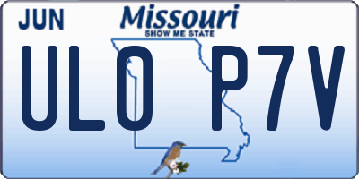 MO license plate UL0P7V
