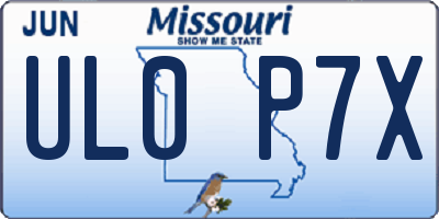 MO license plate UL0P7X