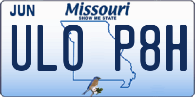 MO license plate UL0P8H