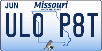 MO license plate UL0P8T