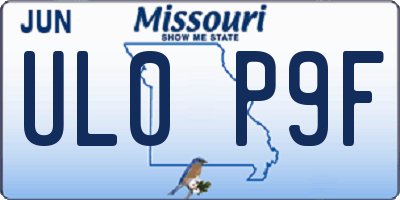 MO license plate UL0P9F