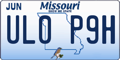MO license plate UL0P9H