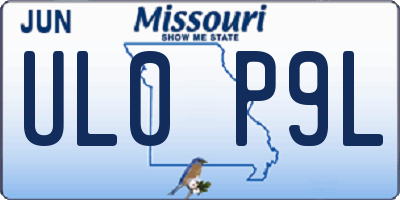 MO license plate UL0P9L
