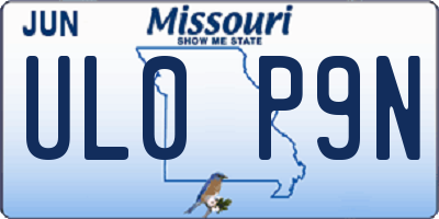 MO license plate UL0P9N