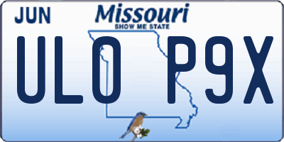 MO license plate UL0P9X