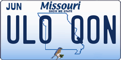 MO license plate UL0Q0N
