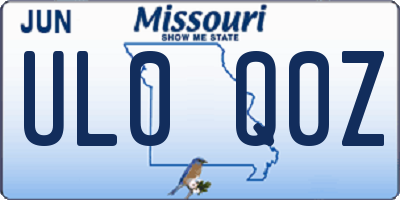 MO license plate UL0Q0Z