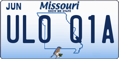 MO license plate UL0Q1A