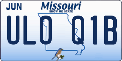 MO license plate UL0Q1B