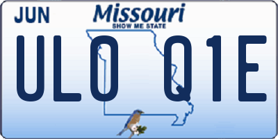 MO license plate UL0Q1E