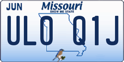 MO license plate UL0Q1J